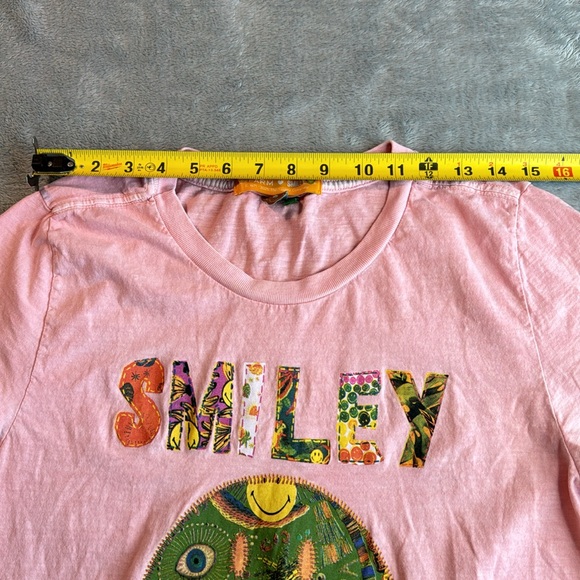 Farm Rio x Smiley T-Shirt Pink/Coral Size Small - Picture 13 of 13